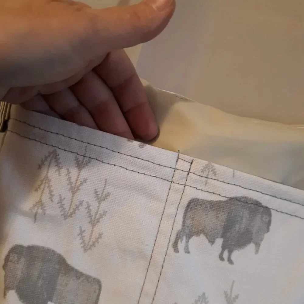 NEW Southwestern Faux Leather & Canvas Buffalo print mini Tote bag Purse Ivory - Picture 6 of 10